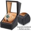 imageAutomatic Single Watch Winder for Rolex and Other Luxury Watches  Automatic Winder with Quiet Motor Premium Black Ostrich Leather Exterior and Soft Flexible Watch Pillows of Camel Velvet