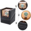 imageAutomatic Single Watch Winder for Rolex and Other Luxury Watches  Automatic Winder with Quiet Motor Premium Black Ostrich Leather Exterior and Soft Flexible Watch Pillows of Camel Velvet