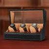 imageAutomatic Watch Winder for Rolex and Other Luxury Watches  Automatic Winder with Quiet Motor Premium Black Ostrich Leather Exterior and Soft Flexible Watch Pillows of Camel Velvet