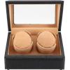 imageDouble Watch Winder for Rolex and Other Luxury Watches  Automatic Winder with Quiet Motor Premium Black Ostrich Leather Exterior and Soft Flexible Watch Pillows of Camel Velvet