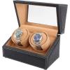 imageDouble Watch Winder for Rolex and Other Luxury Watches  Automatic Winder with Quiet Motor Premium Black Ostrich Leather Exterior and Soft Flexible Watch Pillows of Camel Velvet