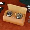 imageWatch Travel Case Watch Roll Case Box Watch Display Case brown Gray Handcrafted by Craftsmen 157 x97 x76 Two epitope brown