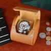 imageWatch Travel Case Watch Roll Case Box Watch Display Case brown Gray Handcrafted by Craftsmen 8 x 97 x 76 One epitope brown