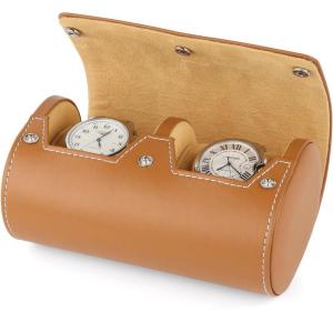 imageWatch Travel Case Watch Roll Case Box Watch Display Case brown Gray Handcrafted by Craftsmen 157 x97 x76 Two epitope brown
