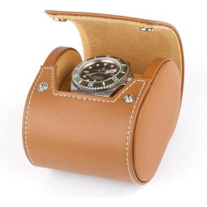 imageWatch Travel Case Watch Roll Case Box Watch Display Case brown Gray Handcrafted by Craftsmen 8 x 97 x 76 One epitope brown